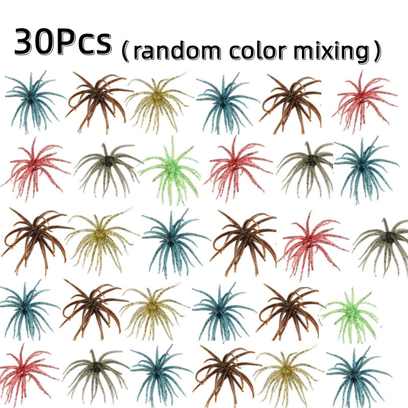 10pcs 15pcs 30pcs 35pcs random color simple packaging fishing sea   soft baits bionic soft worms multi color realistic spherical floating dynamic fishing lures suitable for   tackle shops and fishing tools