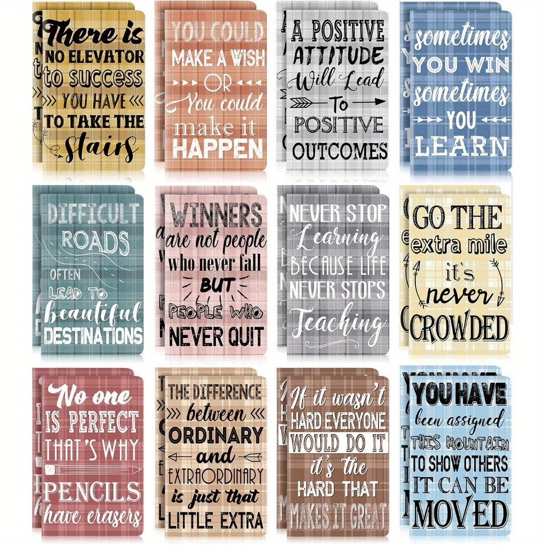 TEMU 12pcs Mini Notepads Suitable For School, Office, Travel - Pocket Journals With Horizontal Line Paper, .2x5 Inch Motivational Notebooks,