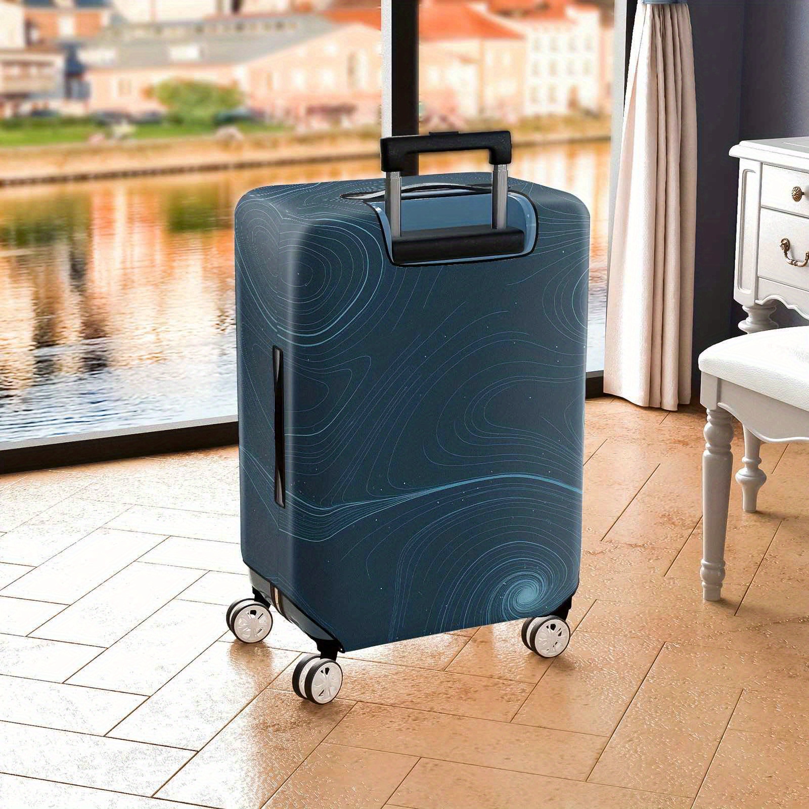 TEMU 1pc Abstract Design Luggage Cover, Featuring A Blue Theme, Ideal For Business Trips, Travel, Vacations, And Checked Baggage, To Add A To Your