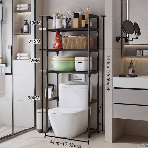 2026 style waterproof storage rack over toilet space saving 3 tier independent frame thickened material sturdy and durable easy to assemble no drilling required wc260311 11