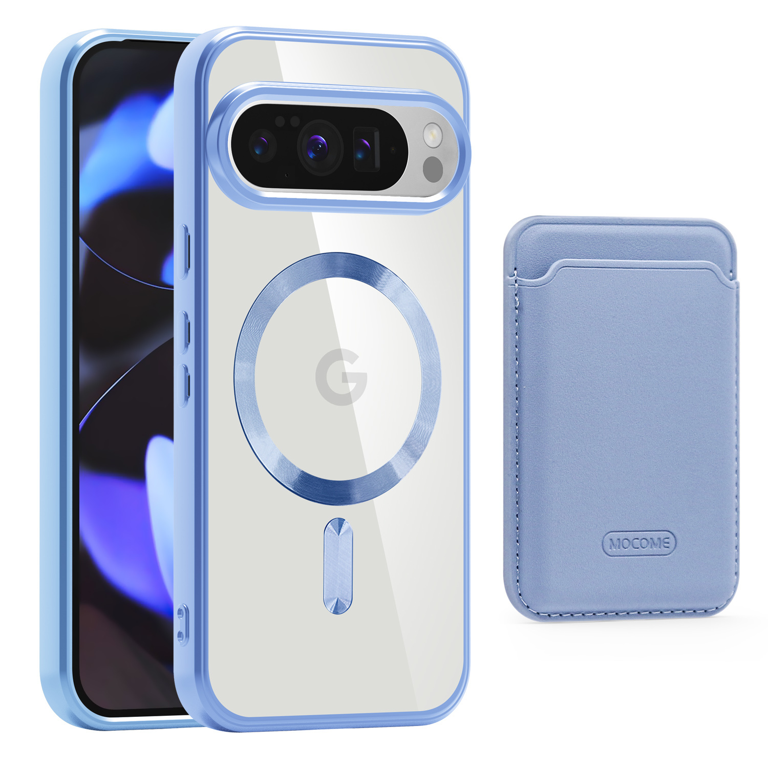 TEMU Phone Case: Transparent Magnetic Card Holder Case For Google Pixel 10 Pro/10 Pro Xl, -edge Hard Shell With Card Slot, Stylish For Men And Women