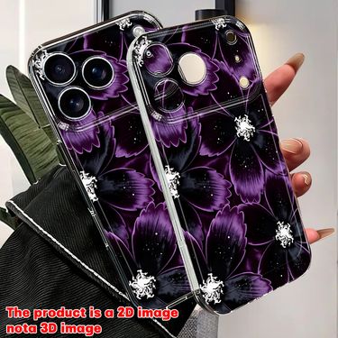 Phone Case: 2D Flat Purple Floral Print Case, Suitable for iPhone 11 12 13 14 Pro Max 15 16 XR X/XS 7 8 Plus SE Mini, Transparent Soft Case with Full Coverage Protection, a Holiday Gift for Friends, Family, and Couples