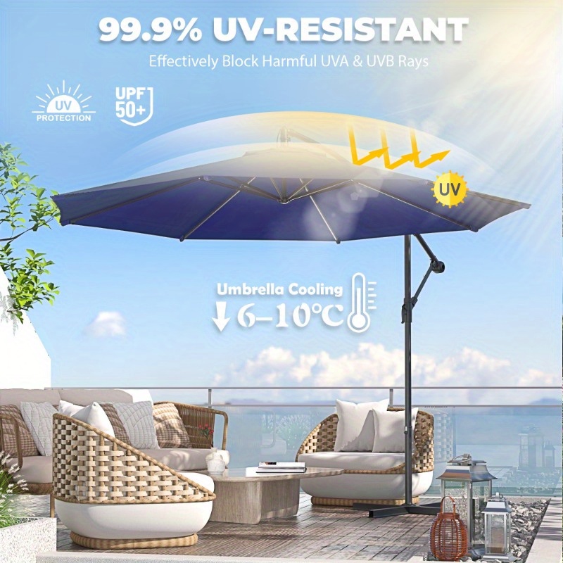 10ft cantilever offset patio umbrella adjustable tilt uv - Temu