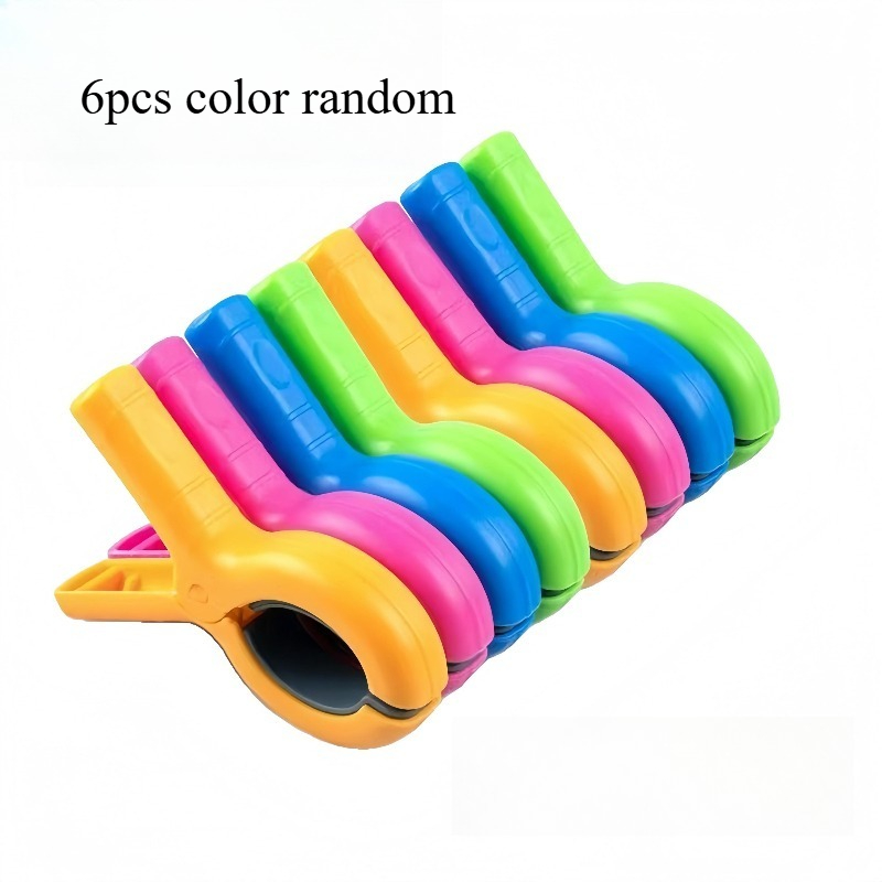 TEMU 6 pezzi di mollette grandi per telo da mare a colori casuali, adatte per sedie a sdraio da spiaggia/piscina/ da , spesse e resistenti, mollette