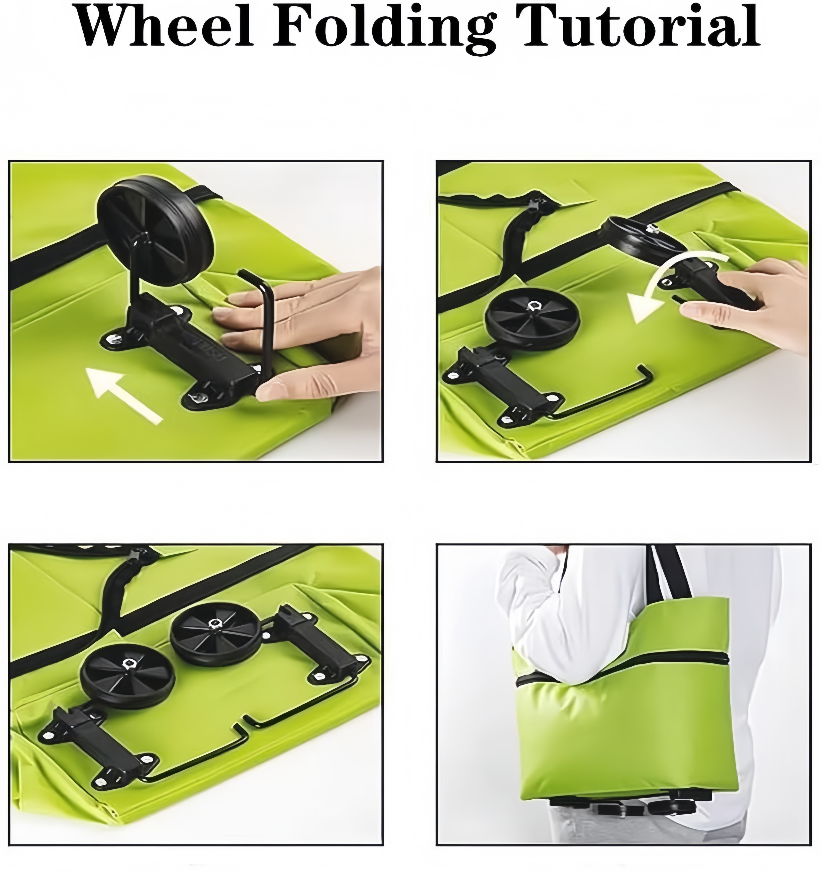 2-in-1 Foldable Shopping Cart, Portable Storage Bag with 55.12LB Capacity, Wheeled Handheld Grocery Trolley, Extra Large Capacity Backpackable Stroller, Suitable for Home Use, Supermarket Shopping Bags, Travel Camping