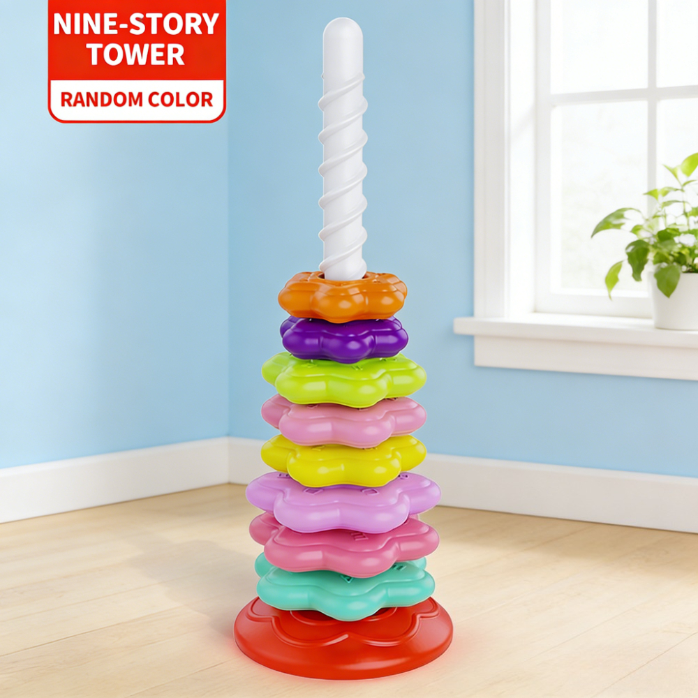 Image of Interactive Carousel Tower, Children Pair Stacked Toys To Color, Shape, And Size Recognition, Educational Early Learning Gift For Infants And Young Children .random Color