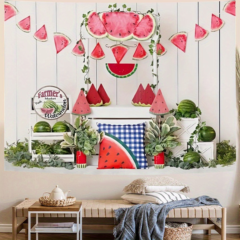 item picture party banner 1pc watermelon smile face backdrop western theme photography background for birthday party decorations supplies decor banner 90 5x70 8inch