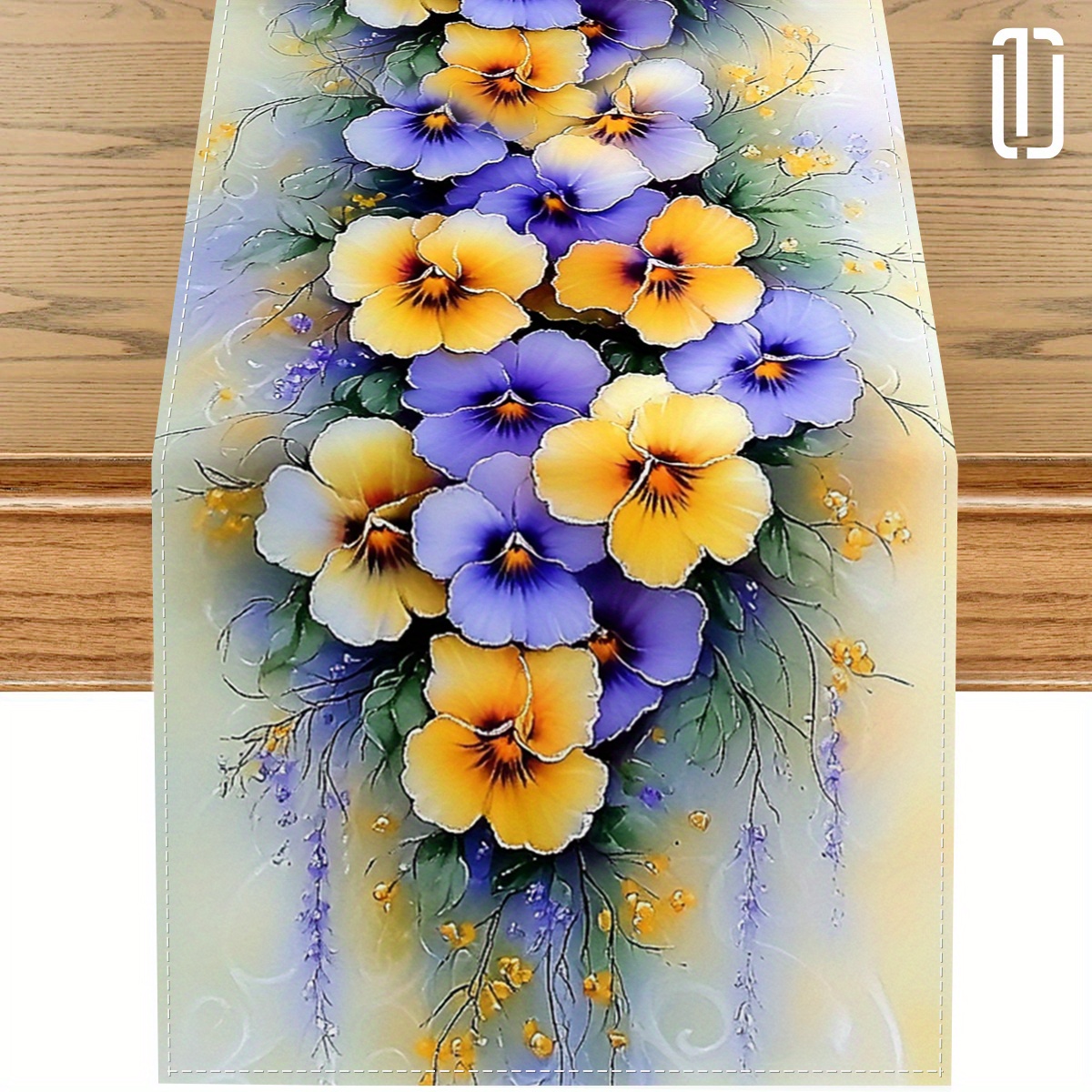 

1pc, Flower Floral Table Runner, Seasonal Kitchen Dining Table Decoration For Indoor Outdoor Home Party Decor 13 X 72 Inch