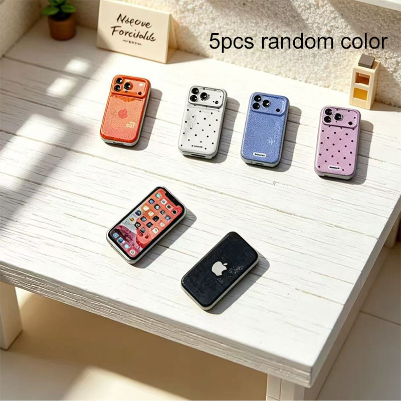TEMU 5pcs (random Color & Style) Mini Mobile Phone Set 1:12 Scale Miniature Phone Models For Collection & Decoration, Details, Suitable For Miniature