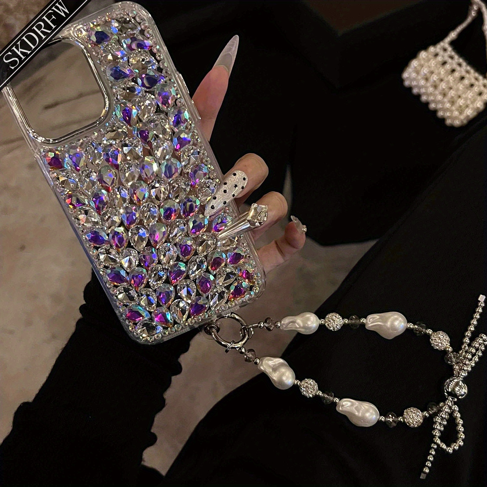 TEMU Phone Case: Light Luxury High-end Full-screen Rhinestone Bow Case For Iphone 18/18 Pro/18 Pro Max/17/17 Air/17 Pro/17 Pro Max/16/16 Pro/16