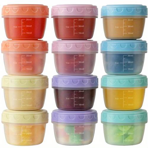3pcs random colors salad dressing containers with lids leakproof freezer safe stackable plastic food storage containers with measurement
