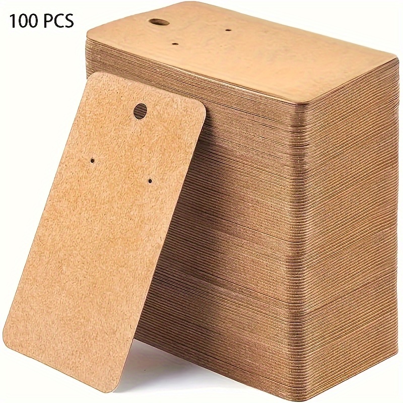 Image of 100/200/300/500pcs Brown Paper Earring Display Cards - Great For Earrings And Dangle Earrings, No Power Required, Ideal For Jewelry Making And Beading Crafts, With Pre- Holes For Easy Hanging