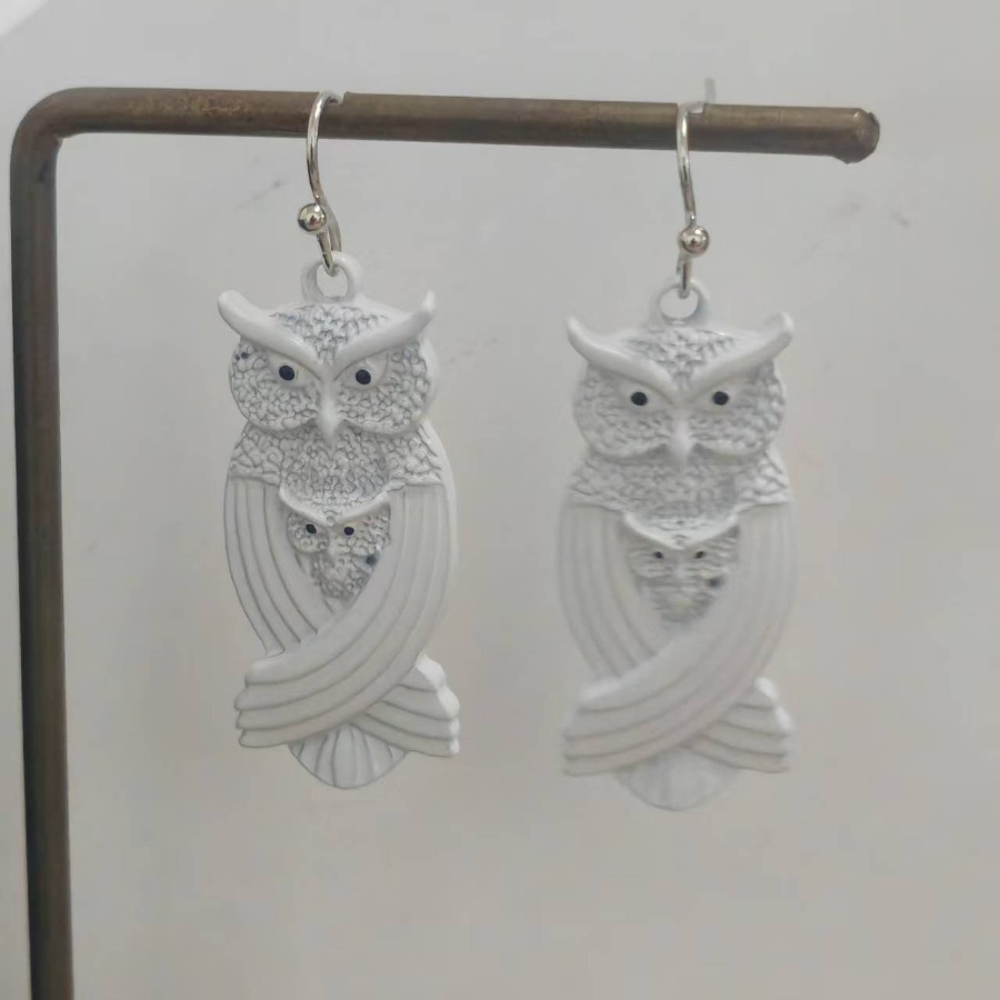 TEMU 2pcs Bohemian Owl Earrings For Women - Vintage Owl Jewelry Suitable For Halloween, Christmas Gifts, -free , Elegant & Cute Daily Wear, Gifts For