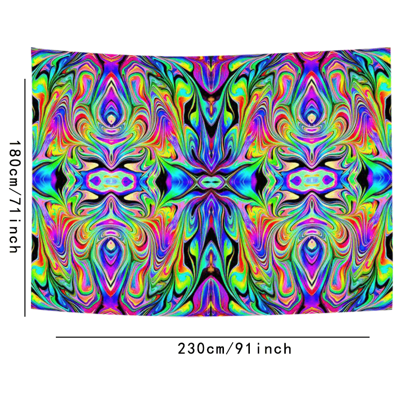 Tenture UV Black Light Anahart - Art Psychédélique Fluorescent, Néon, Neuve