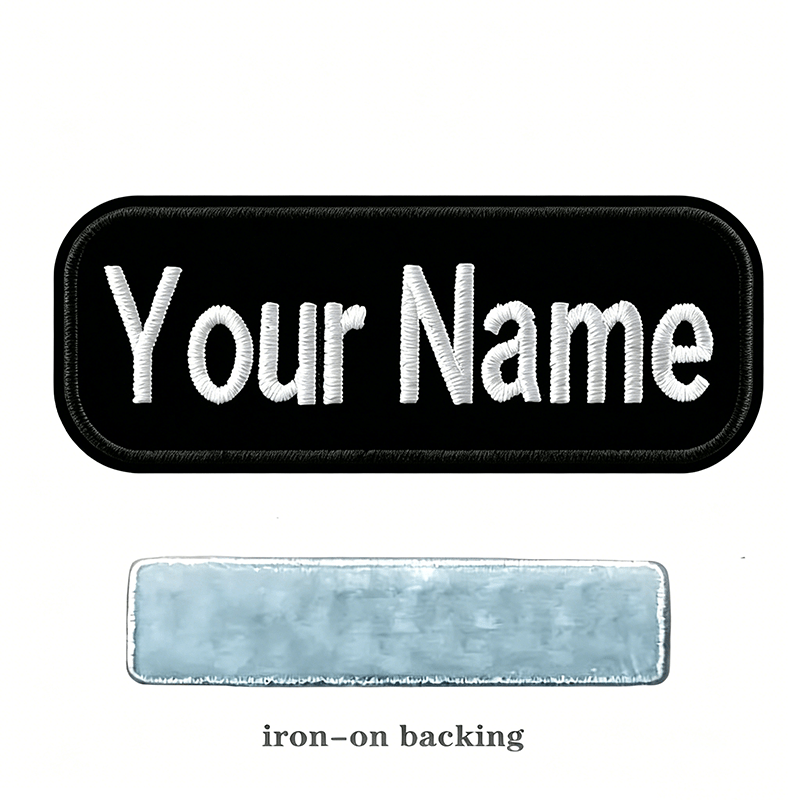 TEMU 2 Custom Personalized Workwear& Uniform Name Badges, 12.7cm(5in)*5cm(2in), Oversized Embroidery Patch Badges, Customizable Options, New Style