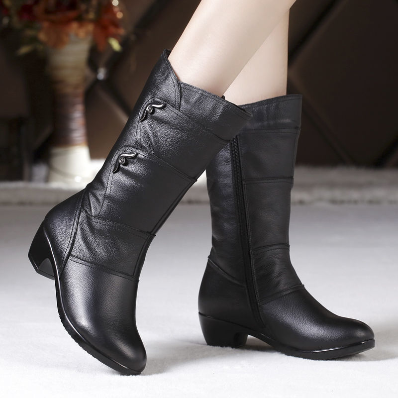TEMU American-style Women's Mid-calf Boots, Suitable For Commuting And Daily . 's Foot Shapes, Are Fashionable And Easy To Walk In, Making Them A For