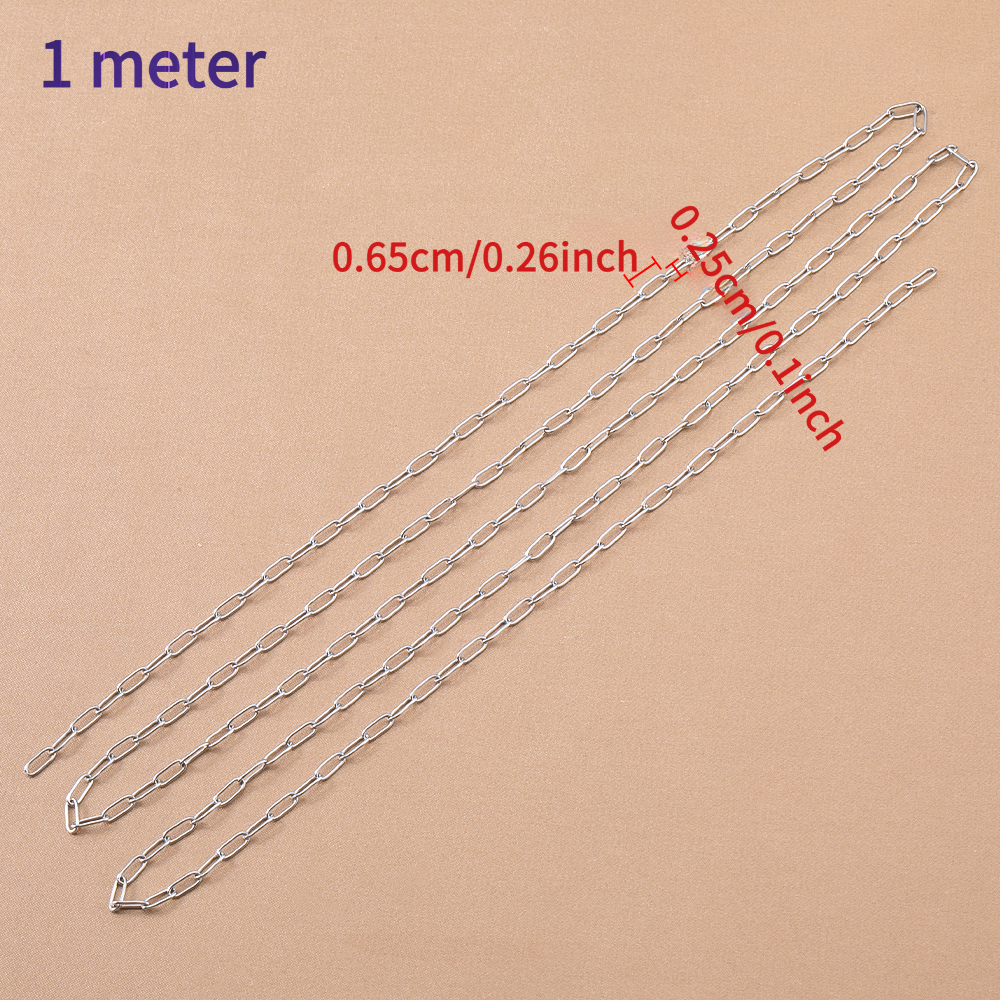 1M Stainless Steel Chain with 18K Golden Plating for DIY
