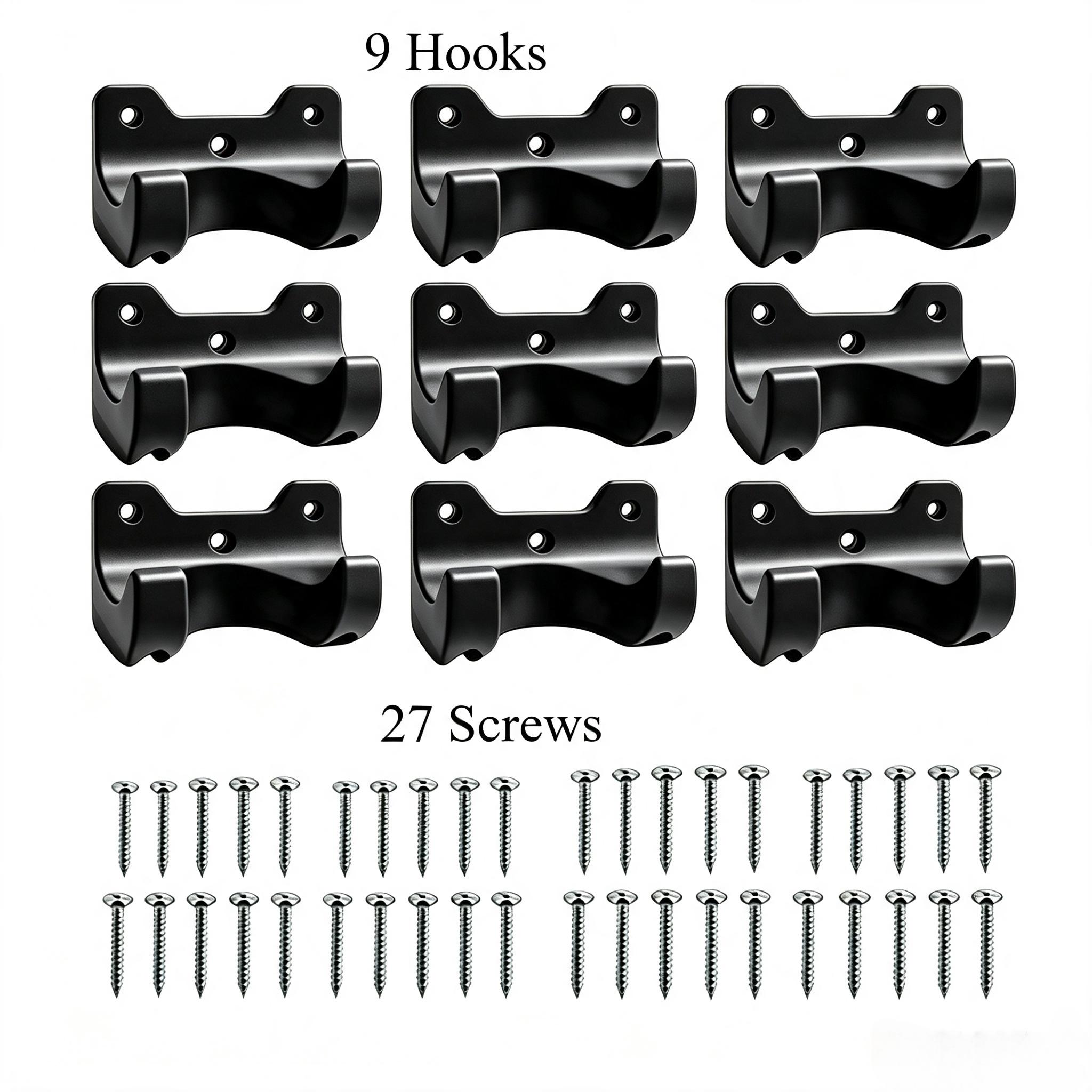 TEMU 36pcs Garden Tool Hanging Rack Storage Organizer, Compatible With Most Gardening And Yard Equipment, Includes12 Hangers And 36 Screws, 35mm For