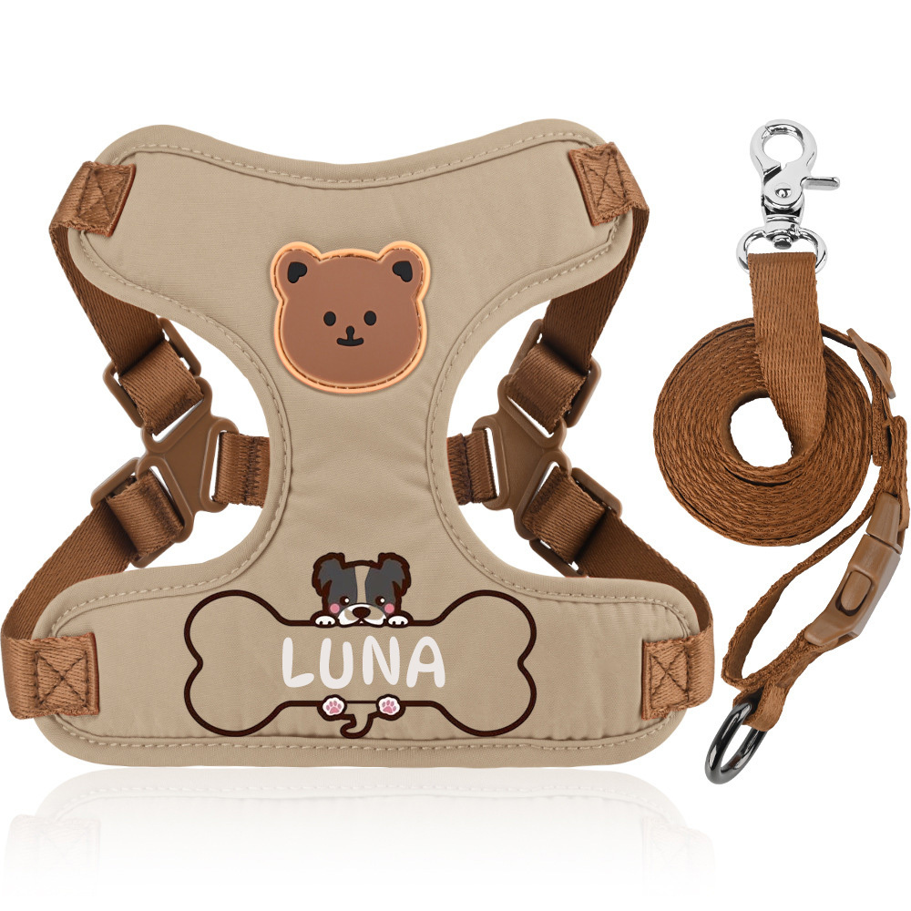 TEMU 1pc Guinzaglio Personalizzato per Cani - Pettorina per Animali Domestici di Taglia Media, Pettorina Anti-Fuga a Forma di I, Pettorina Regolabile