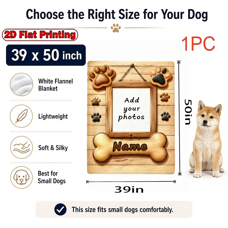 TEMU 1pc Customize Your Pet Blanket. Customize Pet Blankets With Pet Photos And Names-suitable For Cats, Dogs Or Small Dogs, Suitable For Indoors And