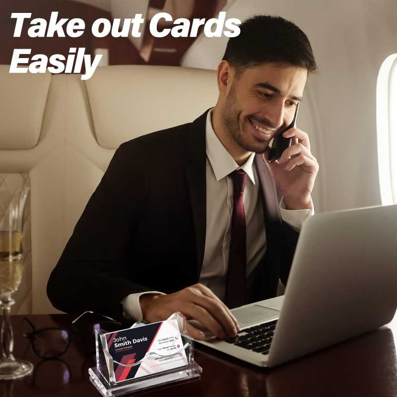 Custom Engraved Acrylic Business Card Holder - Personalized Name & Logo, 12 Design Options, High-Quality Engraving, Modern Minimalist Desk Organizer for Office, Unisex Corporate Gift, Business Card Holder for Desk, Professional Accessory, Sleek Design, Durable Construction, Card Display Stand, Office Accessory, Office Desk Accessory, Visit Card Holder, Photocard Holder, Desk Business Card Holder, Business Card Stand, Desk Calendar, Business Card Case, Business Card Holder/female