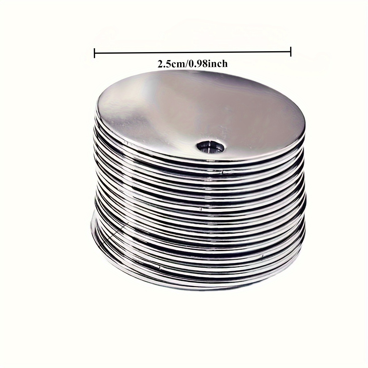 TEMU 11pcs/24pcs/51pcs 25mm Round 304 Stainless Steel Pendants, Flat Blank Tag Pendants, Mini Discs For Bracelet Earring Necklace Charms Jewelry