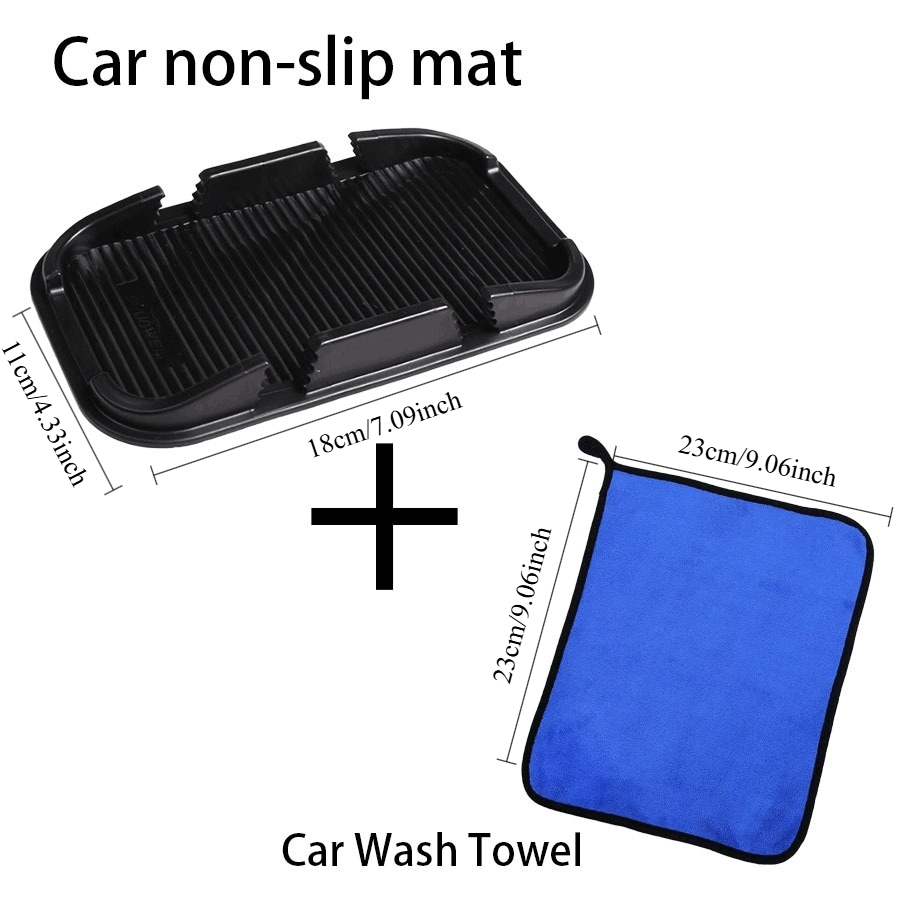 TEMU Car Dashboard Anti-slip Pad With Phone Holder, Multifunctional Auto Organizer Tray For Keys, Sunglasses & Small Items, Universal Dashboard