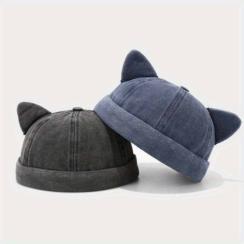Women's Cute Cat Ear Docker Hat, Lightweight and Adjustable