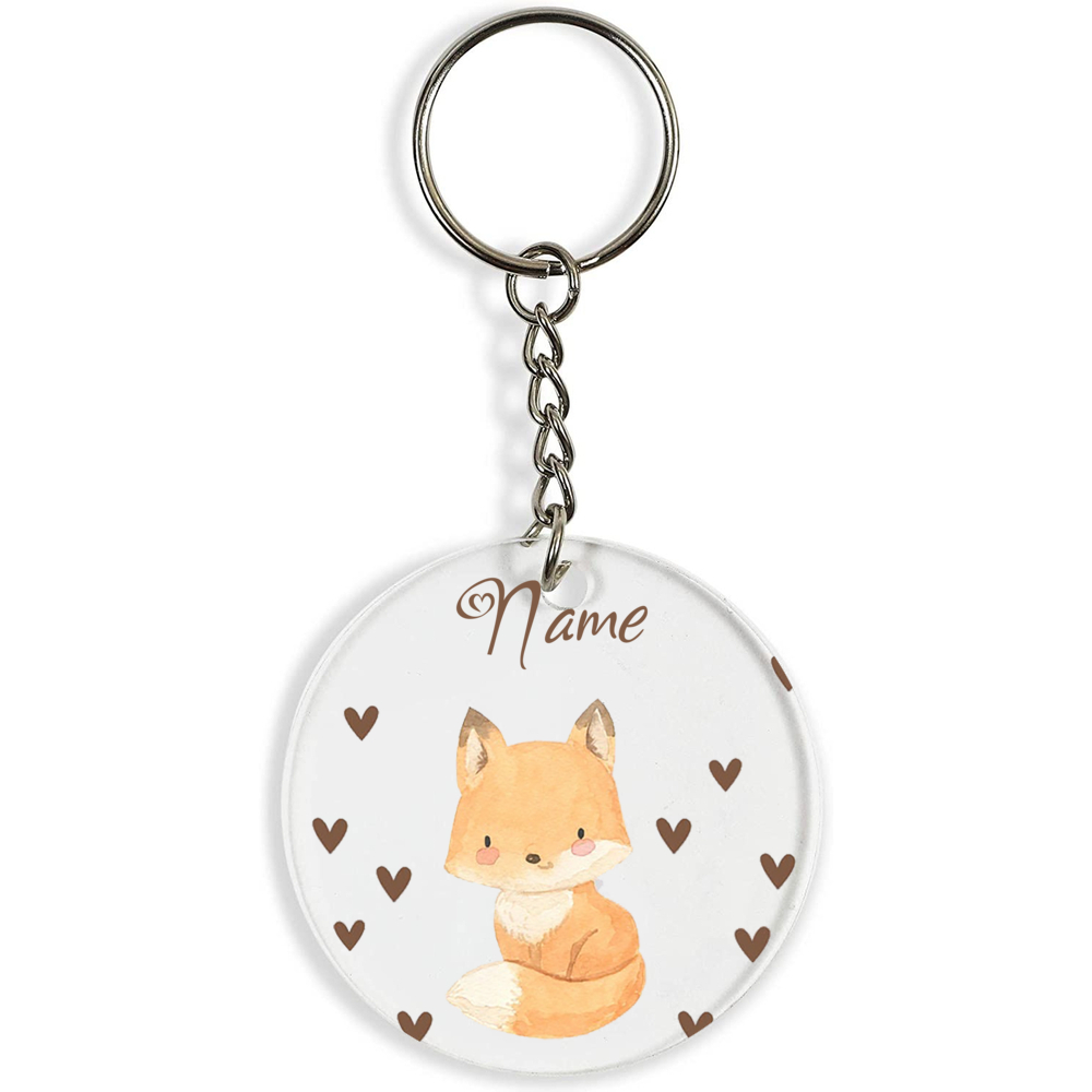 TEMU 1pc Of A Custom Heart-shaped Keychain Featuring A Cute Animal Design, Personalized Name Keyring Additions, Perfect As Phone Bag Pendant Gift For