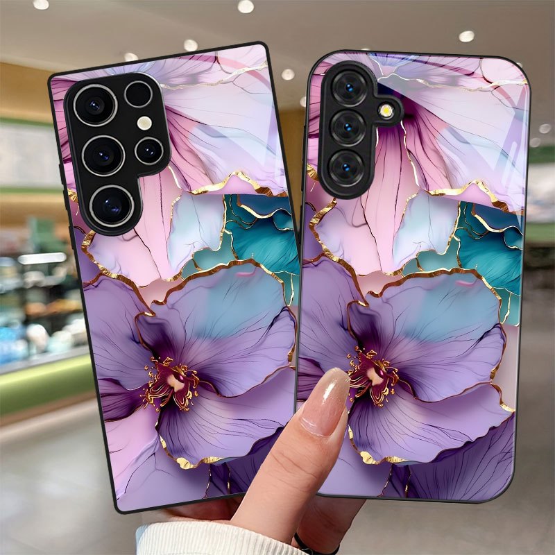 TEMU Phone Case: Romantic Flower Pattern Phone Case With Lens Protection Suitable For Galaxy S9 /s10/s20 /s20 Ultra/s21 5g/s21 /s22/s23 Plus/s24