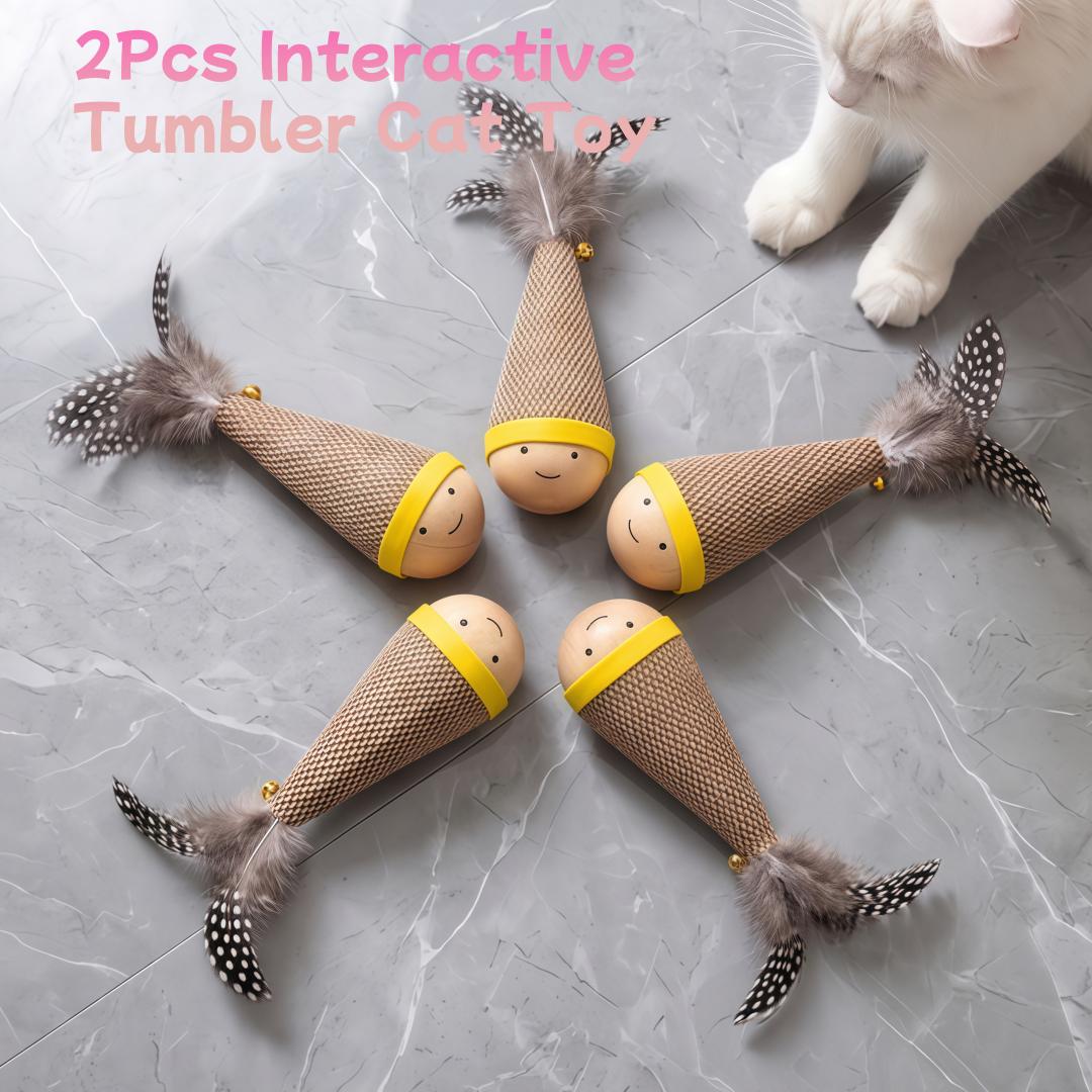 TEMU 2pcs Interactive Tumbler Cat Toy, Self-playing Boredom Relief, Indoor Exercise Training, For All Breed Cats And Kittens, Top Rated Pet Supplies,