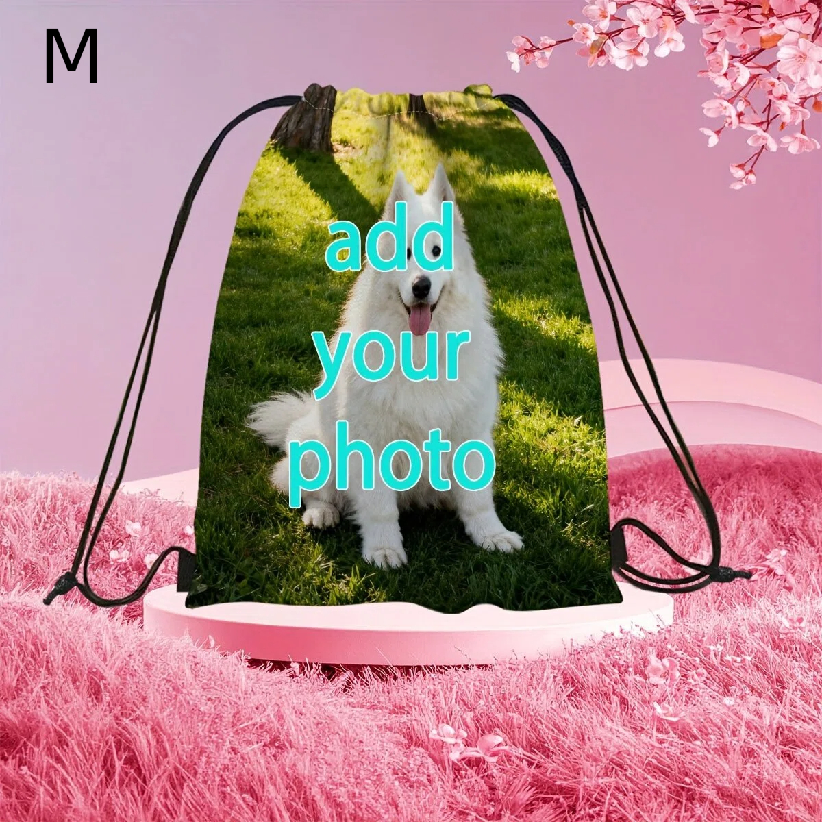 TEMU 1pc Personalized Photo Drawstring Bag | Custom Photos, Travel Backpack, Adjustable Shoulder Straps, Suitable For Gyms, Travel, And Outdoor