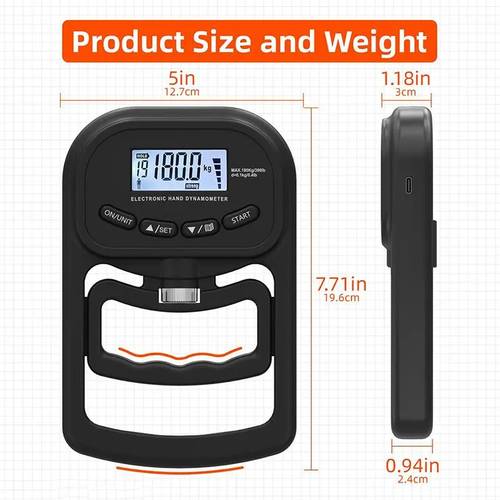 electronic grip dynamometer usb rechargeable digital hand dynamometer hand grip strength measuring instrument grip strength tester