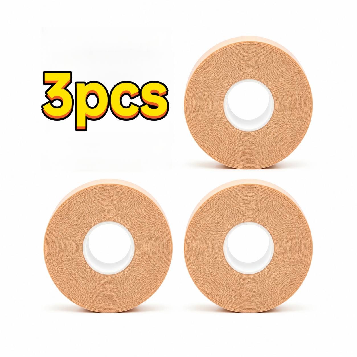 TEMU 3 Rolls Of 2.5cm × 4.5m Tape, Made Of Soft, Breathable, And Waterproof Fabric With Strong . Suitable For Protecting Areas Such As Feet, Fingers,