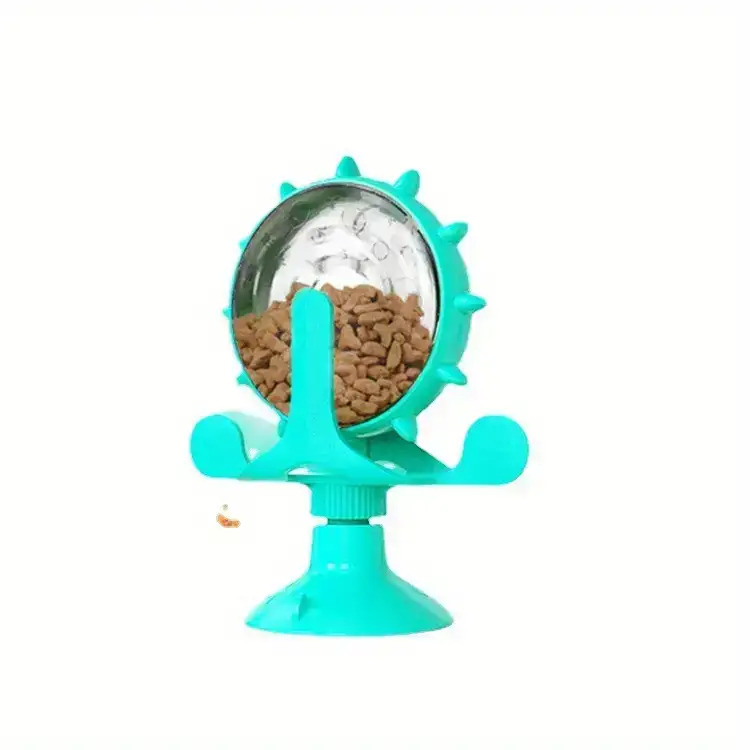 Une pièce de moulin à vent interactif sans pile conçu pour les animaux de compagnie, servant de distributeur lent de nourriture et de récompenses. Il est doté d'un jouet de puzzle rotatif fabriqué en plastique ABS durable avec une conception qui est facile à nettoyer. Ce jouet favorise