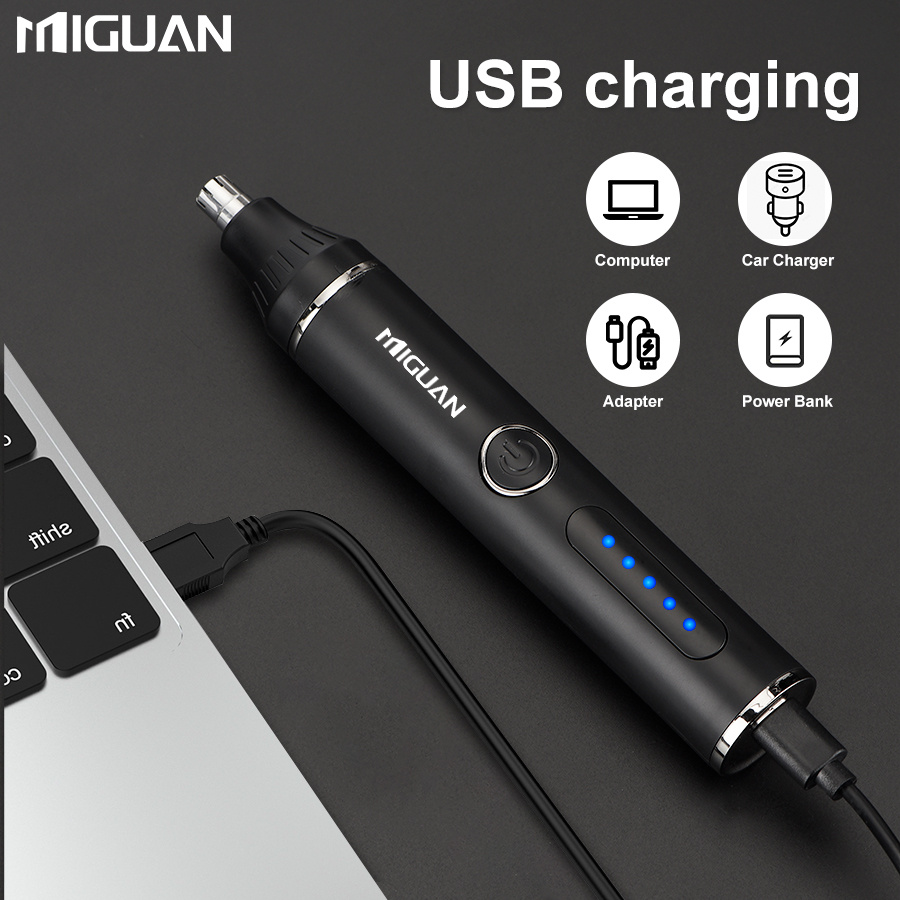 Professional USB Rechargeable Multi-Functional Grooming Kit for Nose, Ear, Beard, and Eyebrow Hair with Portable Design