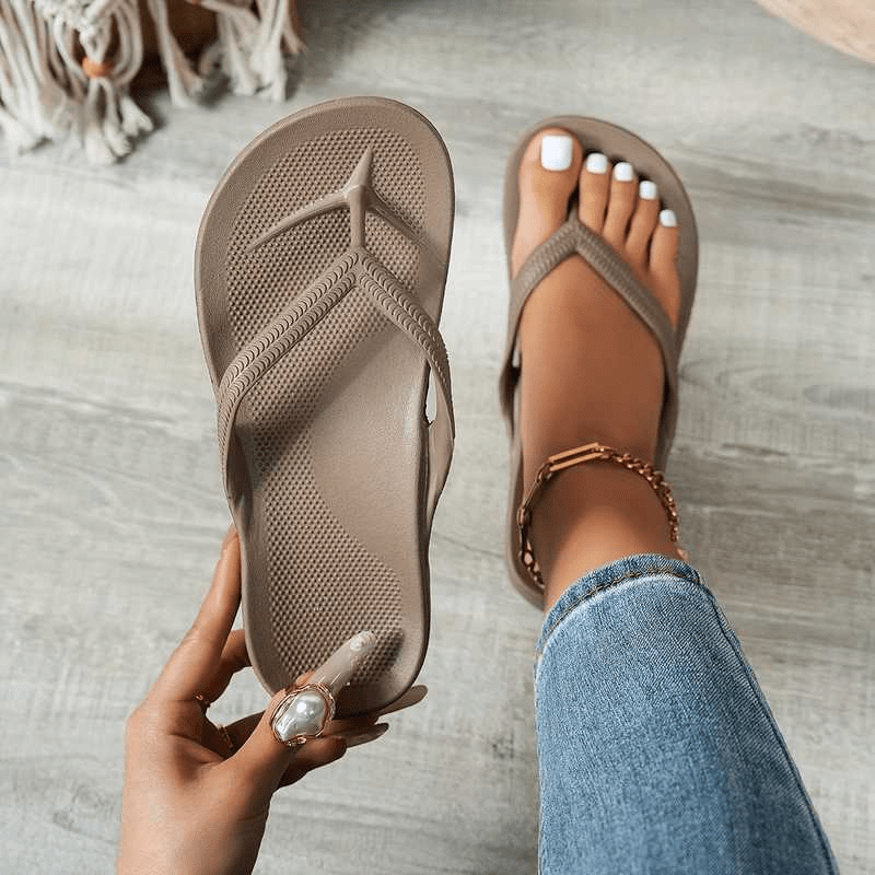 TEMU Unisex Solid Color Flip-flops, Lightweight Casual Flat Beach Sandals, Soft Sole Sandals, Indoor/outdoor Slippers For Women