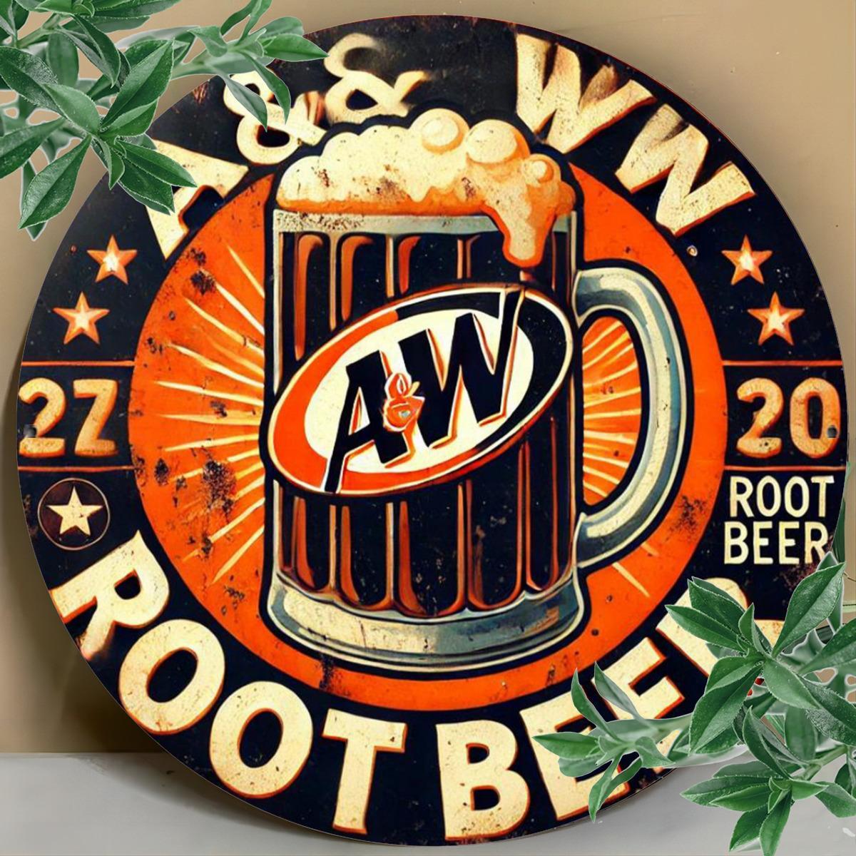   aw root beer sign personalized bar sign for home bar cabin man cave pub bar decor iron material 1pc vintage rusty style iron painting details 0