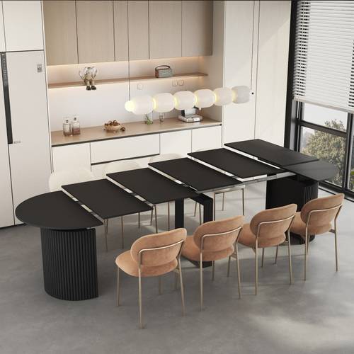 extendable foldable dining room table for 1 10 people wood multifunctional rectangle expandable console meeting room furniture