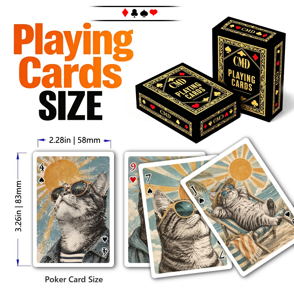 CMD Cat-Themed Poker Deck & Collectible Card Box for Game Nights