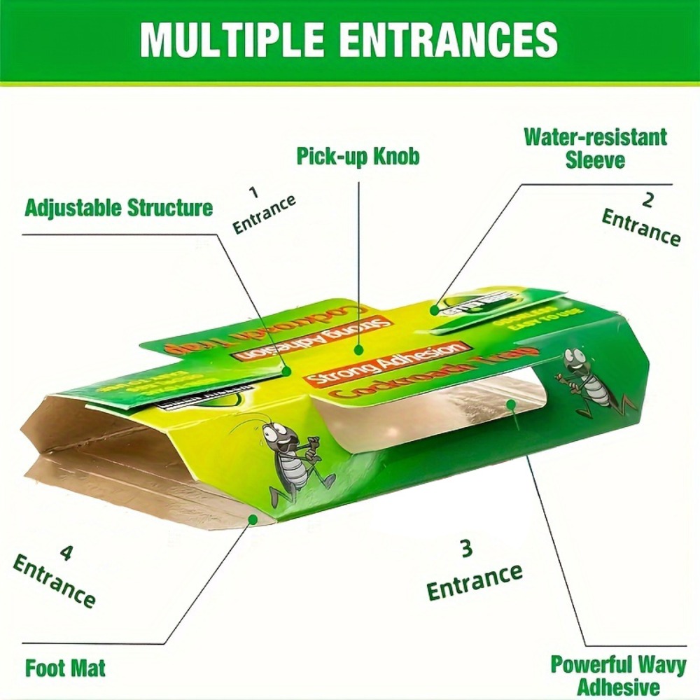 22pcs Green Cockroach House - Physical Pest Control Box, Insect Catcher, Cockroach Trap, Pest Catcher Paper Box, Easy to Use and Clean, Ideal for Pest Control in Apartments, Hotels, Restaurants, and Dormitories, Essential for Indoor Pest Prevention