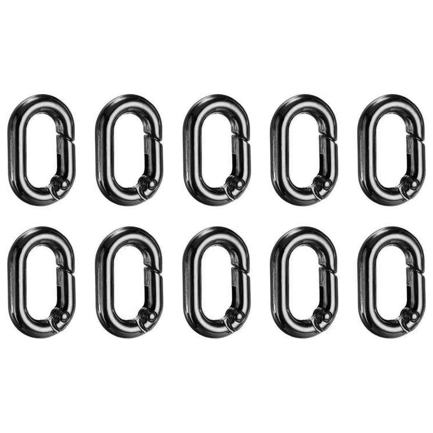 Image of 10pcs Spring Keyring, Oval Rings Snap Clips Claps Accessories For Bags Purses Keychain