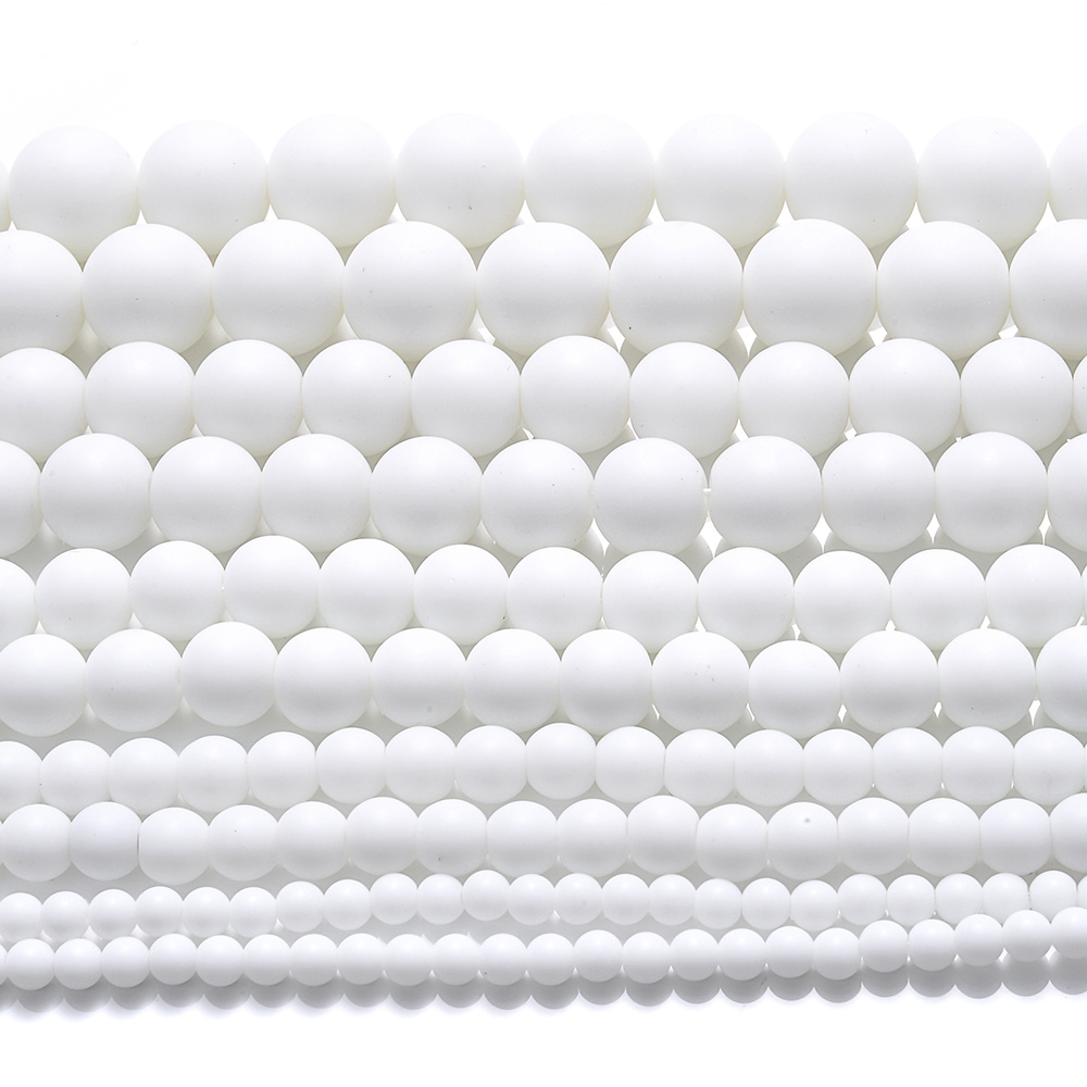 TEMU Cuentas de Piedra Natural de Blanca Esmerilada - para Hacer Joyas, Pulseras, Collares, Aretes, Adiciones para Ropa, Ideal para Principiantes y ,