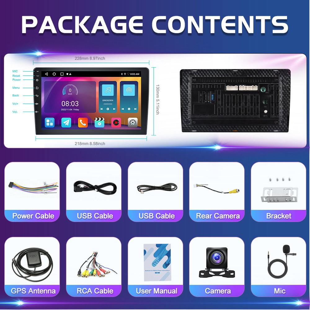 Image of [2g+64gb] 15 Car Stereo For Ford 2004-2011 Classic Focus (silvery), 9-inch Hd Double Din Car Stereo Car Radio, & Auto Canbus Eq Built-in Dsp/ / Wifi/ Fm/rds Radio/ Support Double Usb Reversing