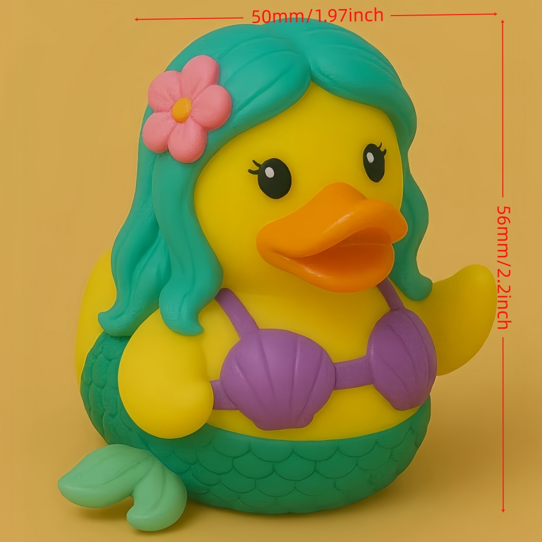 TEMU This Yellow 3d-printed Figurine Of A Mermaid-duck, With Teal, Purple, And Pink Details, Is Perfect For Embellishing Desks, Shelves, Or As A Gift For Fans Of Whimsical, Fantasy-themed Decor