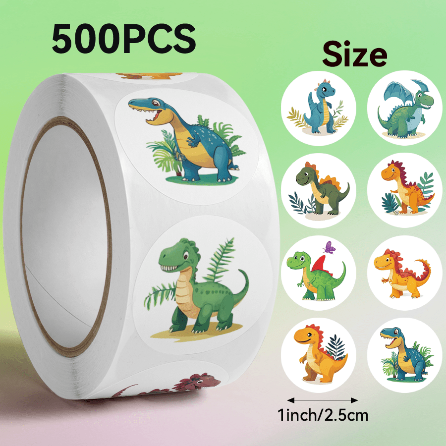 500pcs Dinosaur Stickers, Cute Animal Pattern, Sticker
