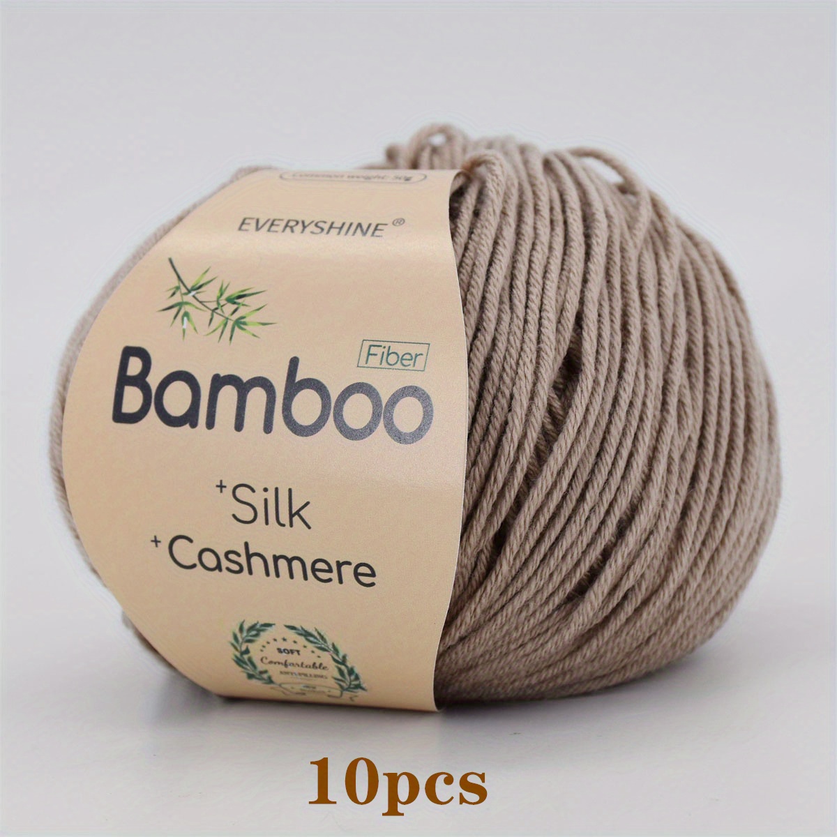 E-shop 10 Knäuel - 500G/1.1Lb Hochwertiges Bambusfaser Garn, Kaschmir, Geeignet zum Häkeln und Stricken von Pullovern, Schals, Mützen, Handschuhen und
