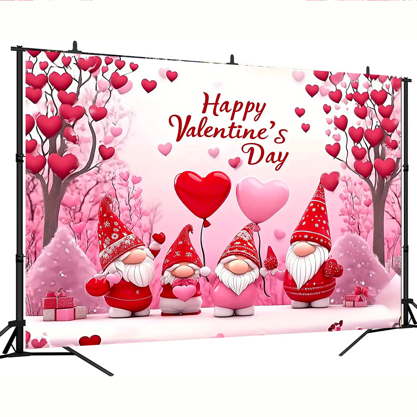 

Valentine's Day Backdrop Banner - Polyester Party Decoration For Wedding, Anniversary, Birthday, Christmas, New Year, Valentine's - Photo Booth Background, No Electricity Needed, Multiple Sizes , 1pc