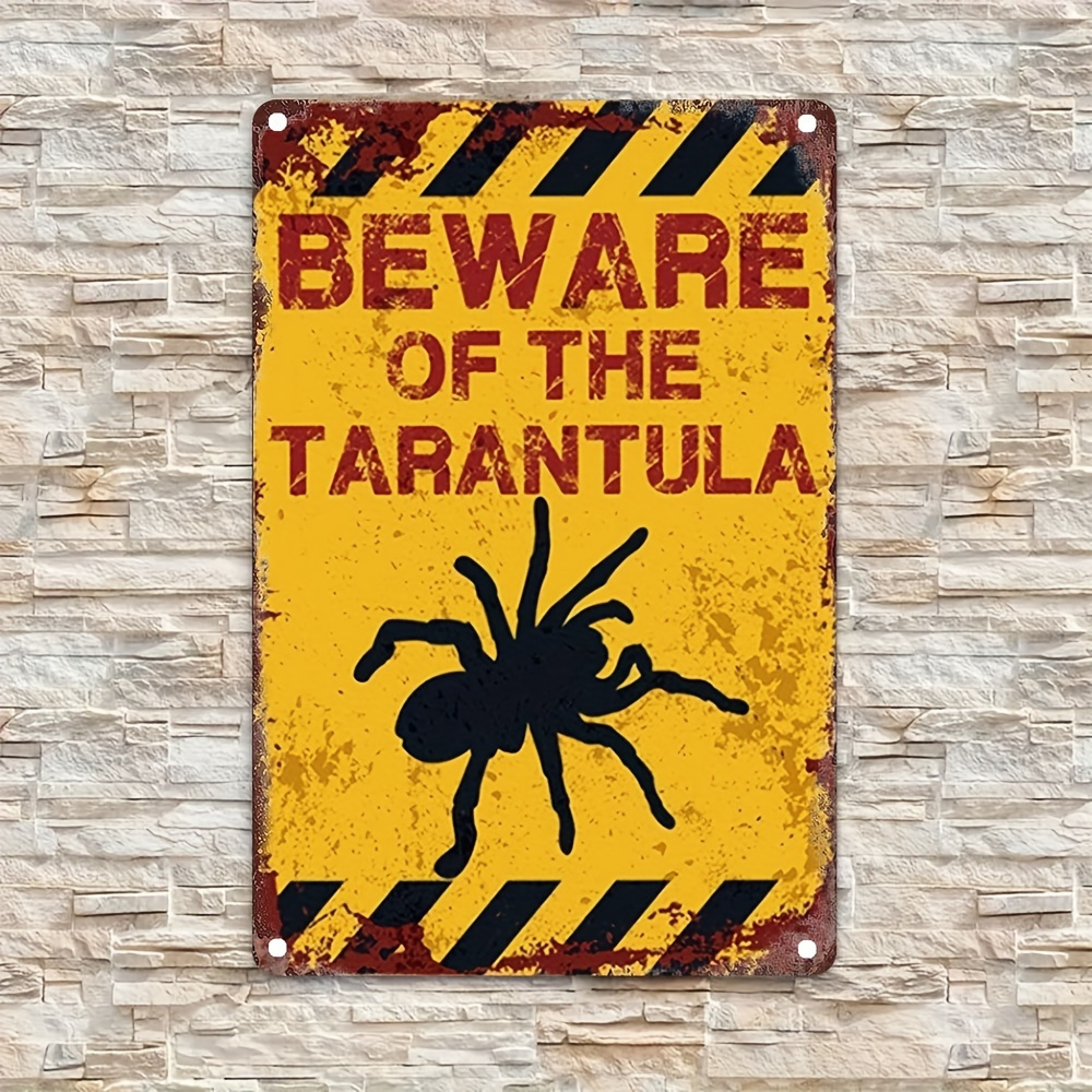 TEMU 2d Flat, 2d Vintage "beware Giant " Wooden Wall Decor- Rustic Warning Sign With A Distressed Yellow-, Suitable For Home, Bars, Cafes, Garages-