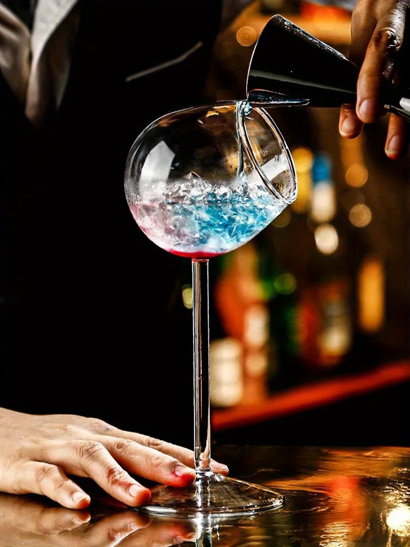 Elegant Slanted Mouth Cocktail Glass - with Narrow Opening, Prevents Dilution - Clear Martini Cup for Wedding, Party, Home Bar - Insulating Reusable Drinking Glassware - Ideal Gift for Mixologists & Hosts